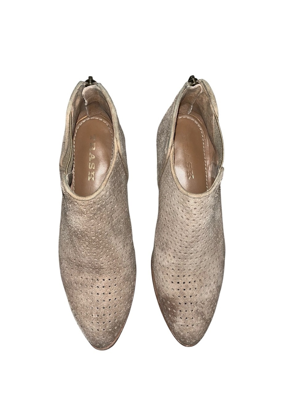 H.S. Trask Tisha Perforated Suede Ankle Booties Size 6.5M - Picture 4 of 10
